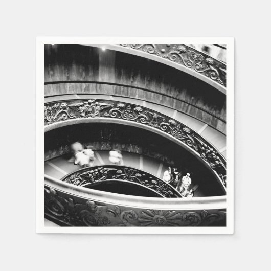 Zwart-witte werveltrap servet (Voorkant)