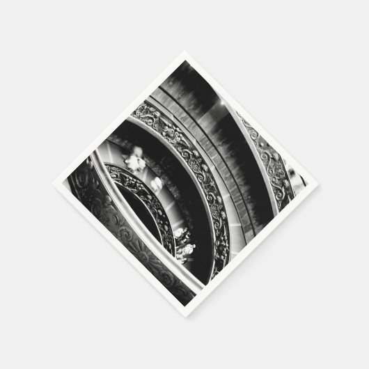 Zwart-witte werveltrap servet (Hoek)