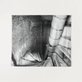 Zwart-witte werveltrap wandkleed (Voorkant (horizontaal))