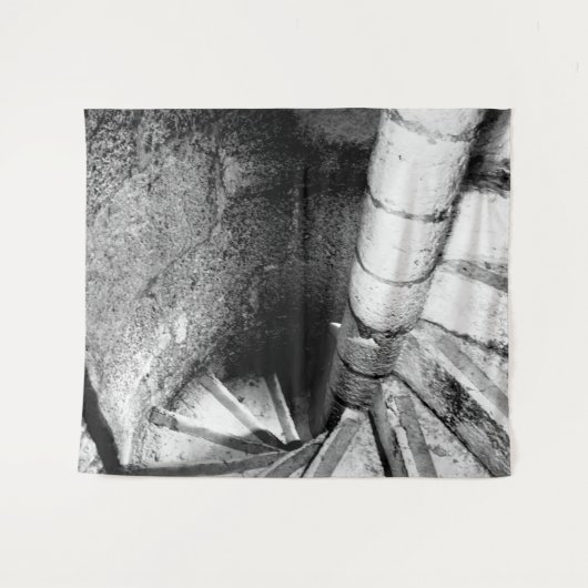 Zwart-witte werveltrap wandkleed (Voorkant (horizontaal))