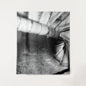 Zwart-witte werveltrap wandkleed (Voorkant)