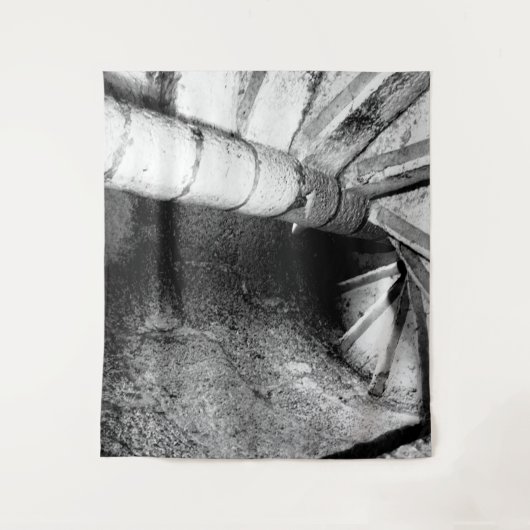 Zwart-witte werveltrap wandkleed (Voorkant)