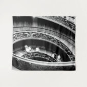 Zwart-witte werveltrap wandkleed (Voorkant (horizontaal))