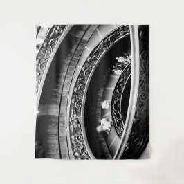 Zwart-witte werveltrap wandkleed