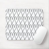 Zwart & Witte Whimsical Cute Harten Muismat (Met muis)