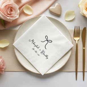Zwart & Witte Whimsical Strik Persoonlijke Huwelij Servet