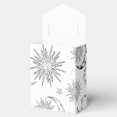 Zwart & Witte Whimsical Sun Hemellich Verjaardag Bedankdoosjes (Geopend)