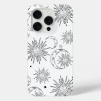 Zwart & Witte Whimsical Zon Maan & Sterren