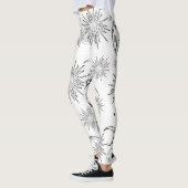 Zwart & Witte Whimsical Zon Maan & Sterren Leggings (Links)