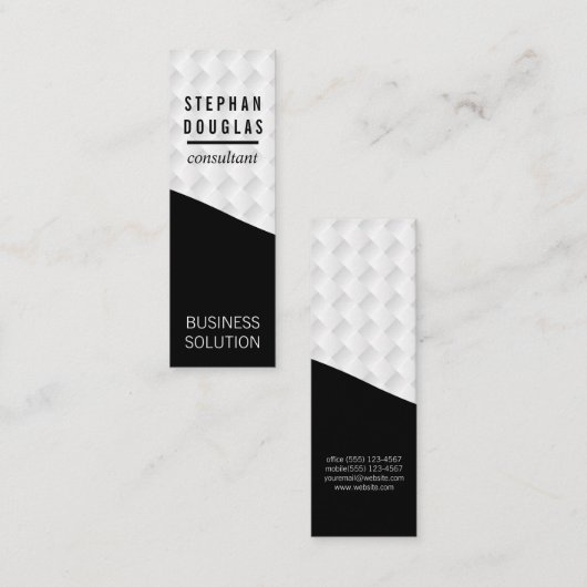 Zwart | Witte wiek Mini Visitekaartje (Voorkant / Achterkant)