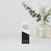 Zwart | Witte wiek Mini Visitekaartje (Staand voorkant)