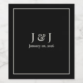 Zwart-witte wijnlabels als huwelijkscadeau V1 Wijn Etiket (Enkel label)