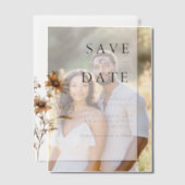 Zwart & Witte Wilde Bloem Bruiloft Save The Date Vellum Uitnodigingen (Offset (Koppel))