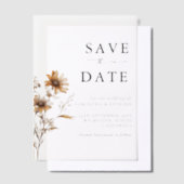 Zwart & Witte Wilde Bloem Bruiloft Save The Date Vellum Uitnodigingen (Offset)