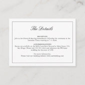 Zwart & Witte Wilde Bloem Monogram Details Kaart (Voorkant)