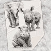 Zwart & Witte Wilde Dierenbaby's Sherpa Deken