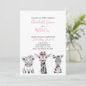 Zwart Witte Wilde Eén Meisje Verjaardagsfeestje Kaart (Staand voorkant)