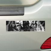 Zwart & Witte Wilde Tijger Bumper Sticker (Op auto)