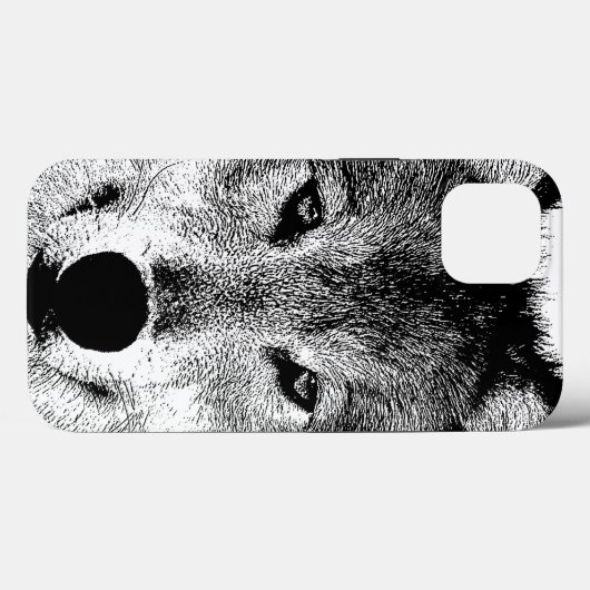Zwart-witte Wilde Wolf Eyes Case-Mate iPhone Case (Achterkant (horizontaal))