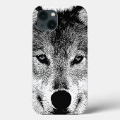 Zwart-witte Wilde Wolf Eyes Case-Mate iPhone Case (Achterkant)