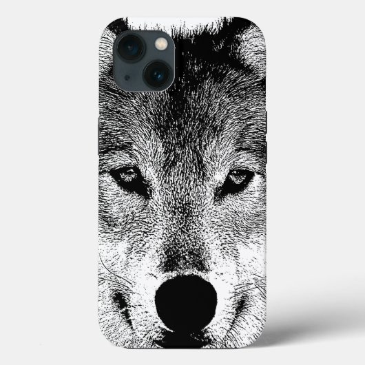 Zwart-witte Wilde Wolf Eyes Case-Mate iPhone Case (Achterkant)