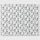 Zwart-witte wimpers mascara Wrapping Paper Cadeaupapier (Vlak)