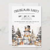 Zwart Witte Winter Kerstfeest Kaart (Voorkant)
