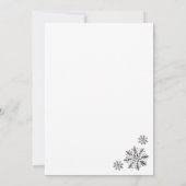 Zwart Witte Winter Kerstfeest Uitnodiging (Achterkant)