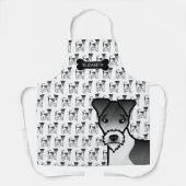 Zwart-Witte Wire Fox Terrier Mooie Hond & Naam Schort (Voorkant)