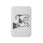 Zwart-Witte Wire Fox Terrier Schattige Cartoon Hon Badmat (Voorkant Verticaal)