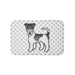 Zwart-Witte Wire Fox Terrier Schattige Cartoon Hon Badmat