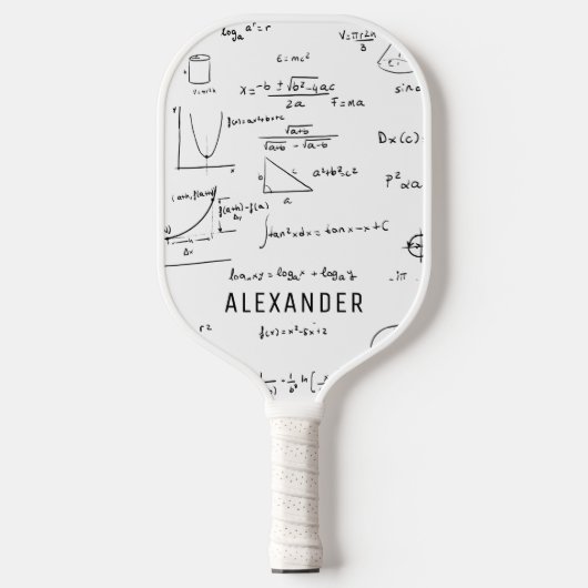 Zwart Witte Wiskunde Wetenschap Pickleball Paddle (Voorkant)