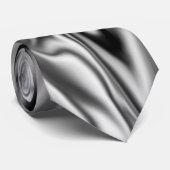 Zwart-witte witte witte witte witte zilver stropdas (Opgerold)