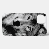 Zwart-witte wolf Case-Mate iPhone case (Achterkant (horizontaal))