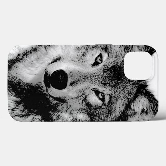 Zwart-witte wolf Case-Mate iPhone case (Achterkant (horizontaal))