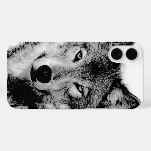 Zwart-witte wolf Case-Mate iPhone case (Achterkant (horizontaal))