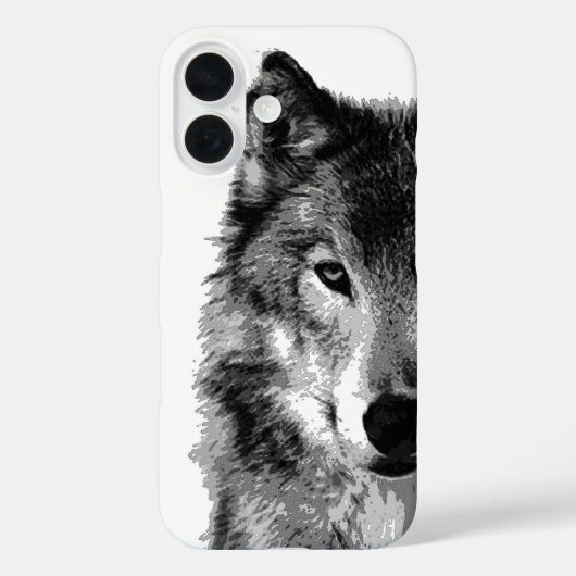 Zwart-witte wolf Case-Mate iPhone case (Achterkant)