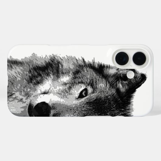Zwart-witte wolf Case-Mate iPhone case (Achterkant (horizontaal))
