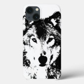 Zwart-witte wolf Case-Mate iPhone case (Achterkant)