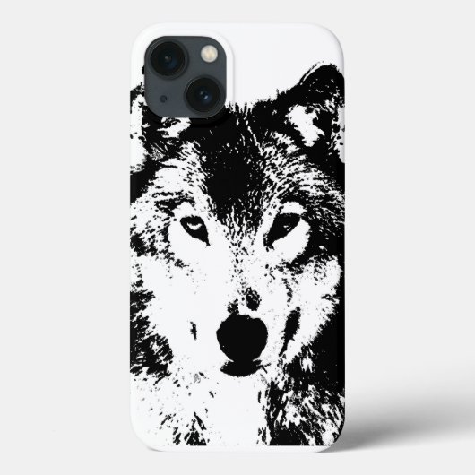 Zwart-witte wolf Case-Mate iPhone case (Achterkant)