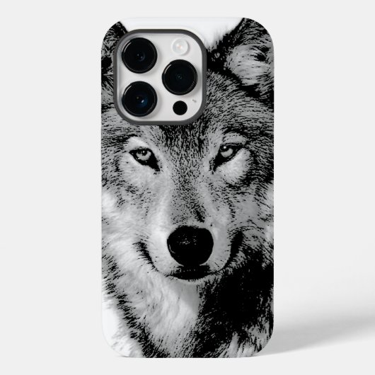 Zwart-witte wolf Case-Mate iPhone case (Achterkant)