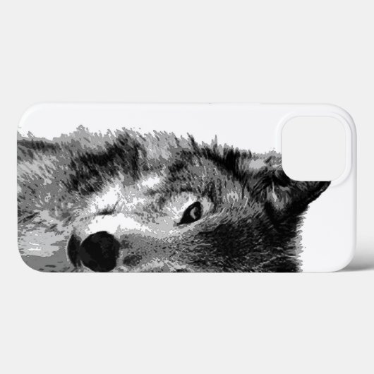 Zwart-witte wolf Case-Mate iPhone case (Achterkant (horizontaal))