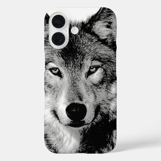 Zwart-witte wolf Case-Mate iPhone case (Achterkant)