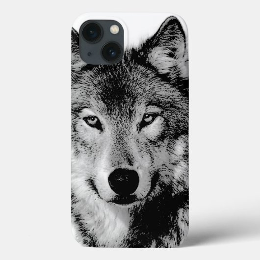 Zwart-witte wolf Case-Mate iPhone case (Achterkant)