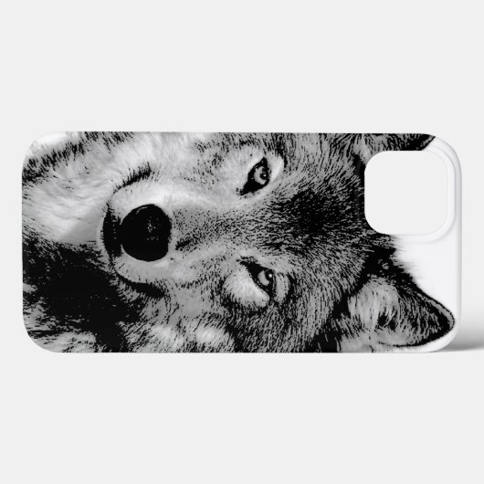 Zwart-witte wolf Case-Mate iPhone case (Achterkant (horizontaal))
