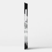 Zwart-witte wolf die op de maan vliegt Case-Mate iPhone case (Achterkant / Links)