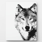 Zwart-witte wolf fotoplaat (Voorkant)