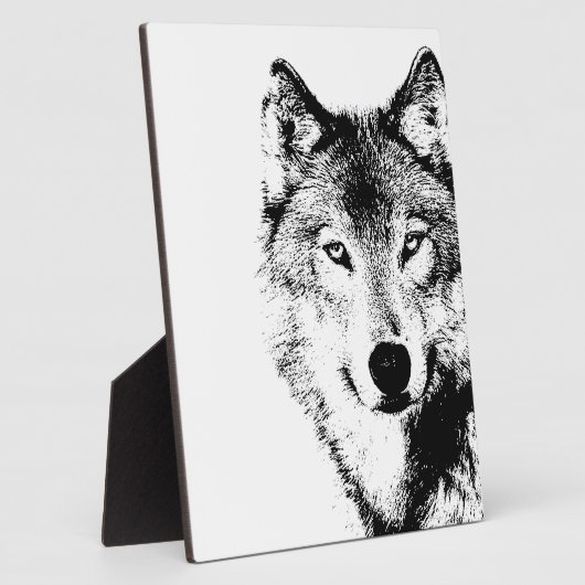 Zwart-witte wolf fotoplaat (Zijkant)