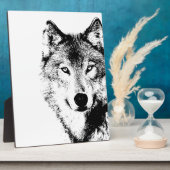 Zwart-witte wolf fotoplaat (Zijkant)