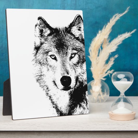 Zwart-witte wolf fotoplaat (Zijkant)